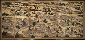 Views In and Around Kyoto (Rakuchu rakugai zu), ca.1616-24 by Japanese School
