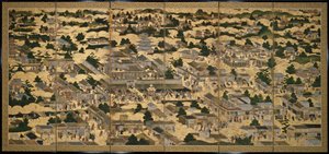 Views In and Around Kyoto (Rakuchu rakugai zu), ca.1616-24 by Japanese School