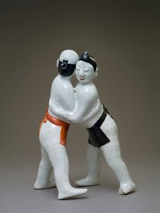 Wrestlers, Japanese, probably 17th century by Japanese School