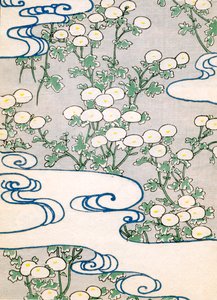 Blooming Vines and Wave Pattern by Japanese School