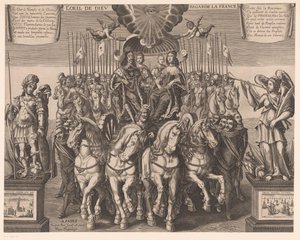 Louis XIII and Anne of Austria with the Dauphin and the Duke of Anjou in a Carriage Pulled by Four Horses by Jaspar de Isaac
