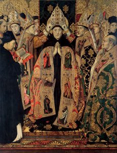 The Consecration of Saint Augustine by Jaume Huguet
