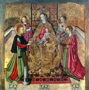 The Virgin and Child with St. Ines and St. Barbara by Jaume Huguet