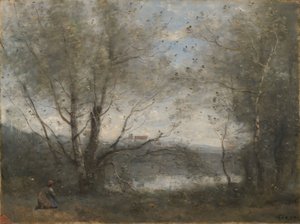 A Pond Seen through the Trees by Jean-Baptiste-Camille Corot