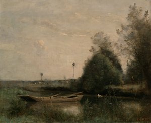 A Pond in Mortain by Jean-Baptiste-Camille Corot