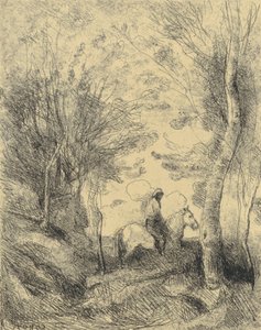 The Great Horseman in the Woods by Jean-Baptiste-Camille Corot