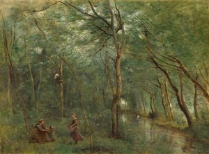 The Eel Gatherers by Jean-Baptiste-Camille Corot