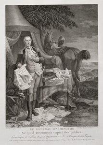 General Washington, Ne Quid Detrimenti capiat Res publica, engraved by Noël Le Mire