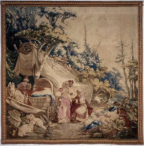 The Outdoor Banquet, Curtain Russian Games (detail)