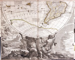 Map of the Southern Hemisphere by Jean Baptiste Nolin