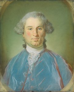Portrait of a Gentleman in a Blue Velvet Jacket by Jean-Baptiste Perronneau