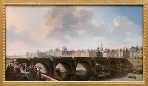 The Pont Neuf Bridge across the River Seine in Paris, France