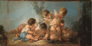 Group of Six Lovers Playing with Flowers, circa 1761