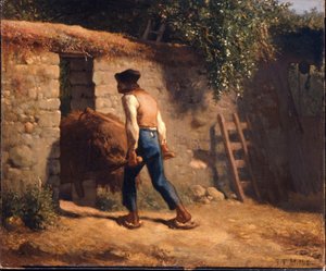 Peasant with a Wheelbarrow by Jean-Francois Millet