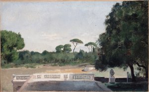Gardens of the Villa Borghese as seen from the Villa Medici in Rome, between 1859 and 1860