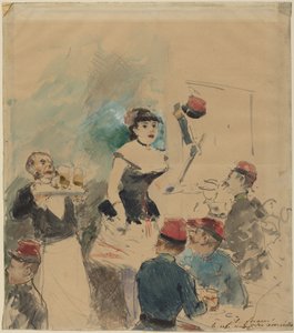 The Cafe Concert of the Reservists by Jean-Louis Forain