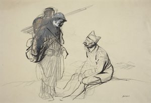 Poilu and Tommy Conversing by Jean-Louis Forain