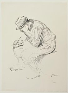 Soldier Writing Seated