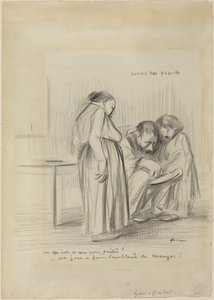 a) Ludus pro Populo (front); b) Head of a Man (back) by Jean-Louis Forain