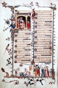 David before Saul, from the Belleville Breviary by Jean (studio of) Pucelle