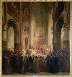 Estates General of Paris Meeting in Notre-Dame after the Death of Charles IV