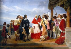 Nicolas Poussin French Painter Arriving from Rome is Presented to Louis XIII King of France by Cardinal Richelieu (detail)
