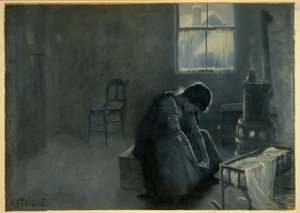It Has Been a Hard Winter, pub. 1893 by Jean Alexandre Michel Andre Castaigne