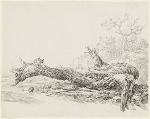 An Ancient Tree Fallen Beside a Stream by Jean Antoine Constantin