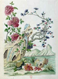 Drawing from a Chinese Vase: Flowers in a Landscape by Jean Antoine Fraisse
