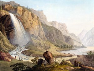 View of the Cascade de Pissevache