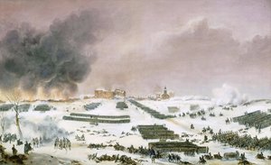 Campaign of Prussia and Poland (1806-1807) - Battle of Eylau, attack of the cemetery 7 February 1807 by Jean Antoine Simeon Fort