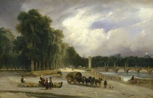 View of the Cours la Reine, c.1828 by Jean Antoine Theodore Gudin