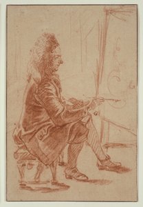 A Bewigged Painter (Possibly Claude Audran), c.1709 by Jean Antoine Watteau