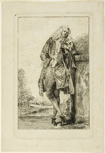 Standing Man Leaning on His Elbow by Jean Antoine Watteau