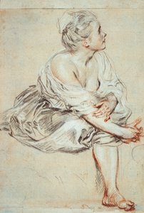 Woman sitting and turned towards the right, c. 1716
