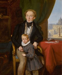 Portrait of Count Pyotr Ivanovich Meshchersky with son Nikolai