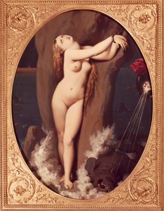 Angelica Chained, First Version of Ruggiero Rescuing Angelica by Jean Auguste Dominique Ingres
