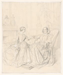 Comtesse Charles d’Agoult (born Marie de Flavigny) and Her Daughter Claire d’Agoult