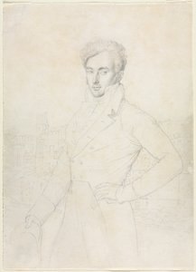 Portrait of a Young Man Standing on the Quirinal with the Turris Comitum in the Background