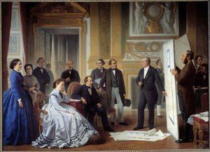 The Architect Louis Visconti Presents to Napoleon III the Plan of the New Louvre