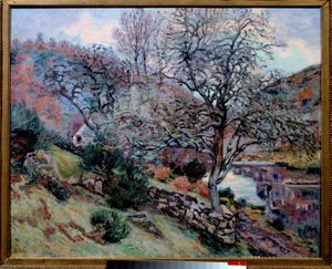 Crozan, the Rock of the Echo. Painting by Jean Baptiste Armand (1841-1927)
