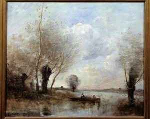 Fishing in a Boat with the Willows