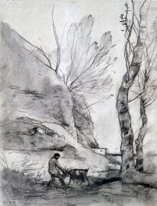 Man Struggling with a Goat by Jean Baptiste Camille Corot