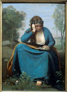 Reader Crowned with Flowers or the Muse by Virgil by Jean Baptiste Camille Corot