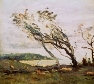 Stormy day on the Channel by Jean Baptiste Camille Corot