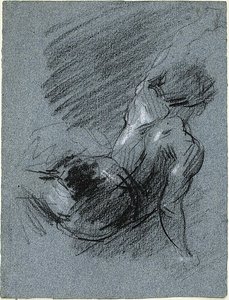 Back View of Seated Figure, Lifting Left Arm by Jean Baptiste Carpeaux