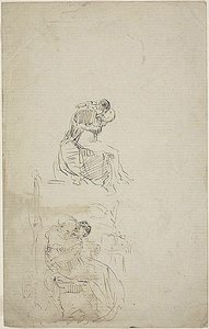 Two Seated Embracing Couples by Jean Baptiste Carpeaux