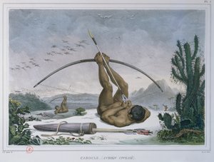 Cabocle Indian Hunting Birds with a Bow and Arrow, from Voyage Pittoresque et Historique au Bresil