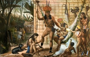 Family of a Camacan Chief Preparing for a Feast