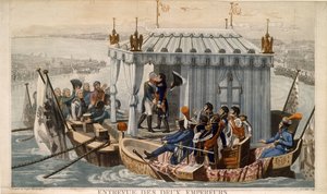 Meeting of Emperors Alexander I of Russia and Napoleon I of France at the Neman near Tilsit